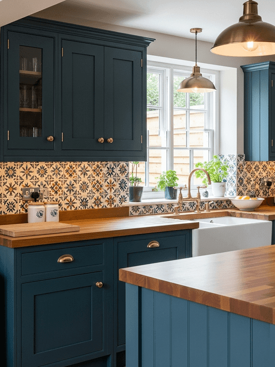 Vibrant colourful kitchen design with bold statement colours and unique personality